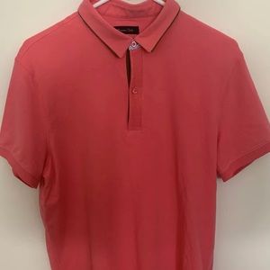 Massimo Dutti Pink Men's Polo Shirt Short Sleeve